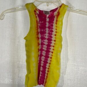 Vibrant Tie-Dye Kids Ribbed Tank Top-Size 4T